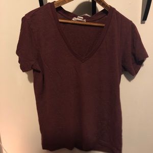 Maroon V-Neck T-shirt
